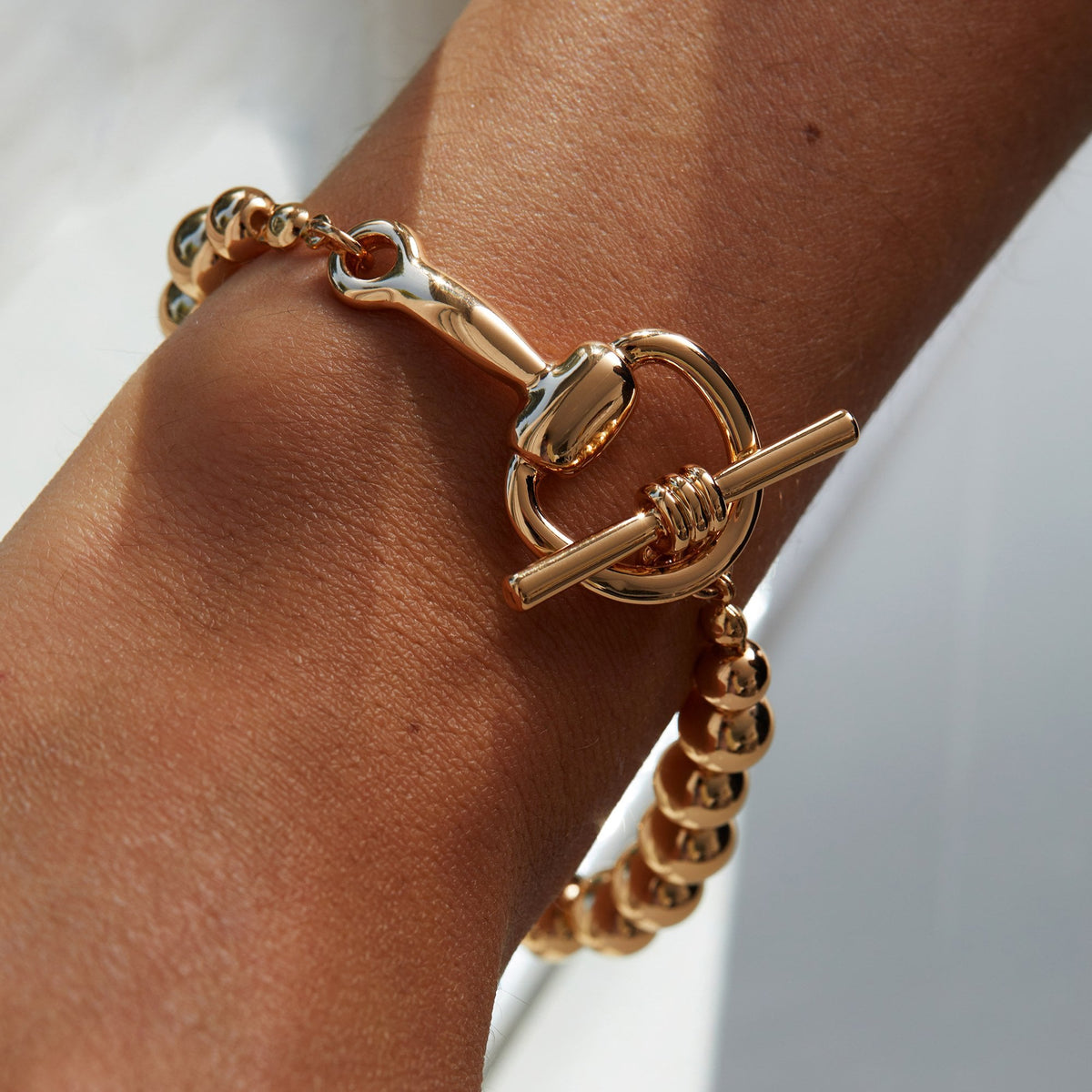 Jon Richard Gold Plated Polished Ball Bracelet Snaffle Bracelet