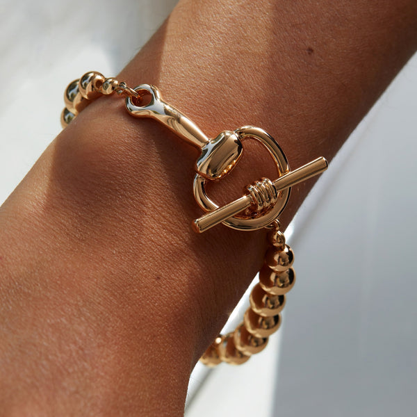 Jon Richard Gold Plated Polished Ball Bracelet Snaffle Bracelet