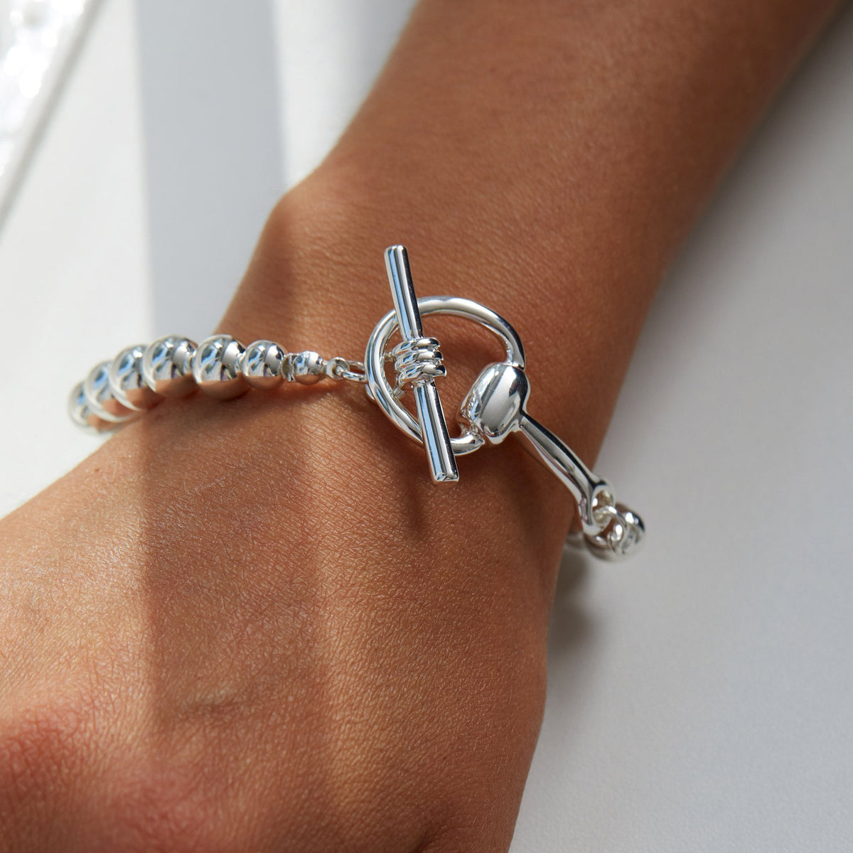Jon Richard Silver Plated Polished Ball Bracelet Snaffle Bracelet