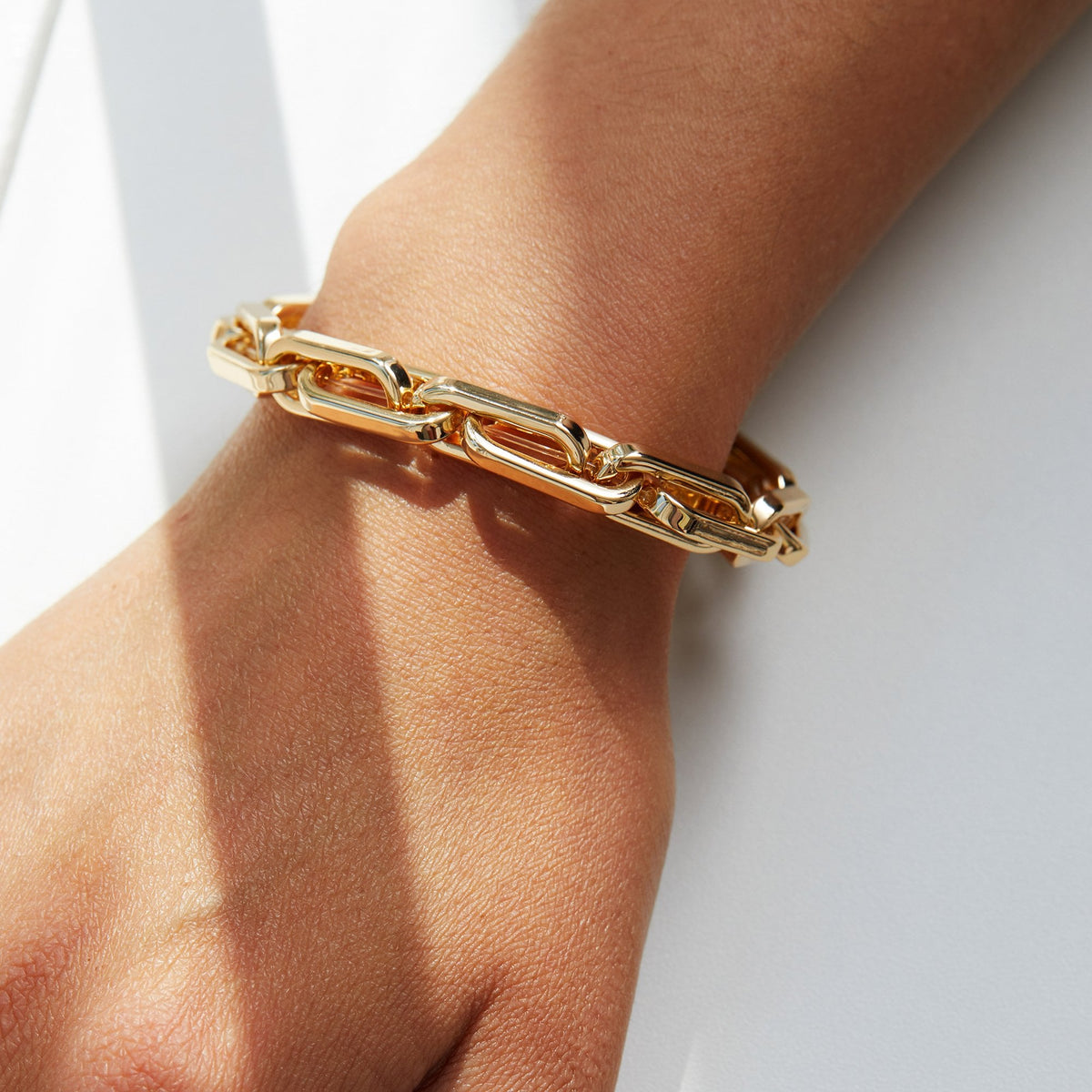 Jon Richard Recycled Gold Plated Polished Chain Stretch Bracelet