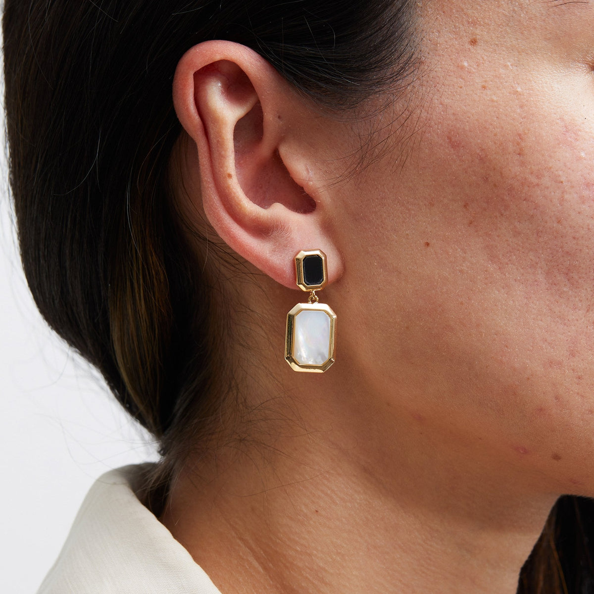 Jon Richard Gold Plated Monochrome Drop Earrings