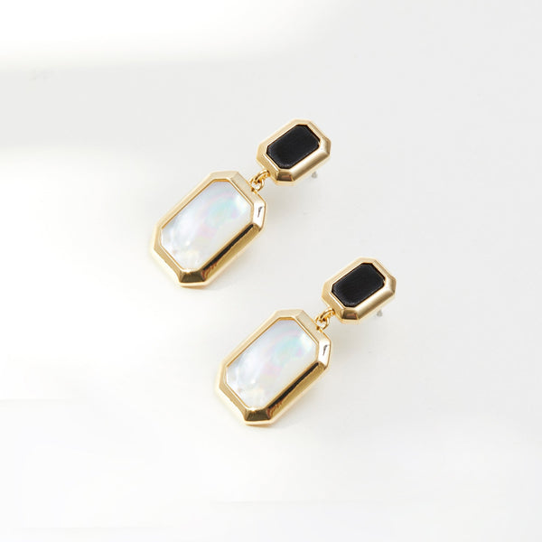 Jon Richard Gold Plated Monochrome Drop Earrings