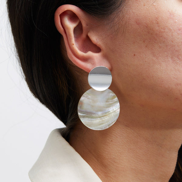 Jon Richard Silver Plated Mother of Pearl Statement Earrings