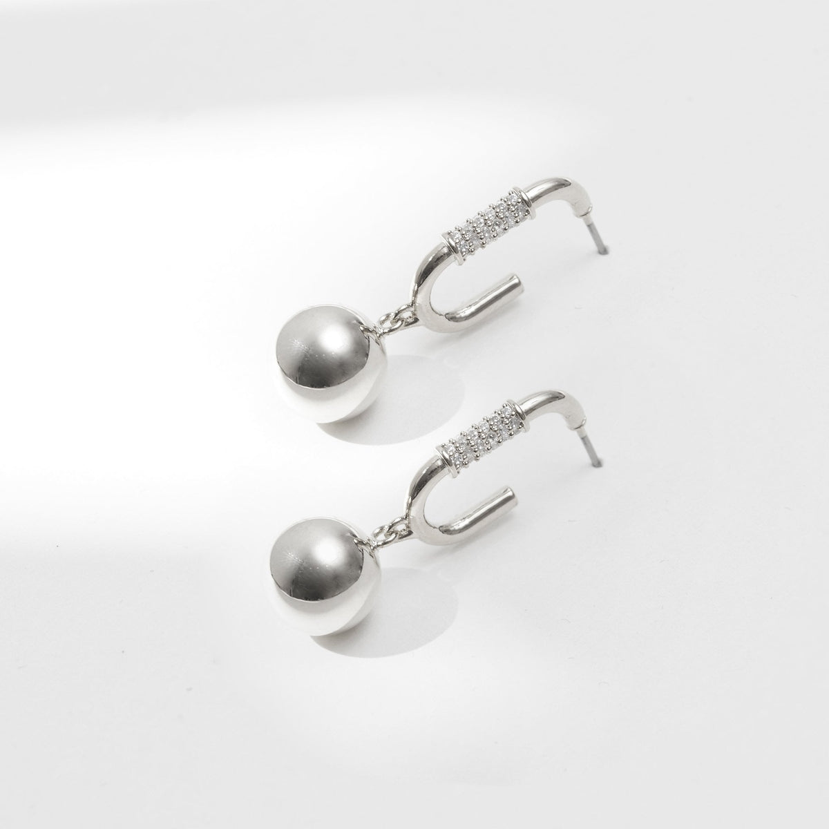 Jon Richard Silver Plated Polished Ball Earrings