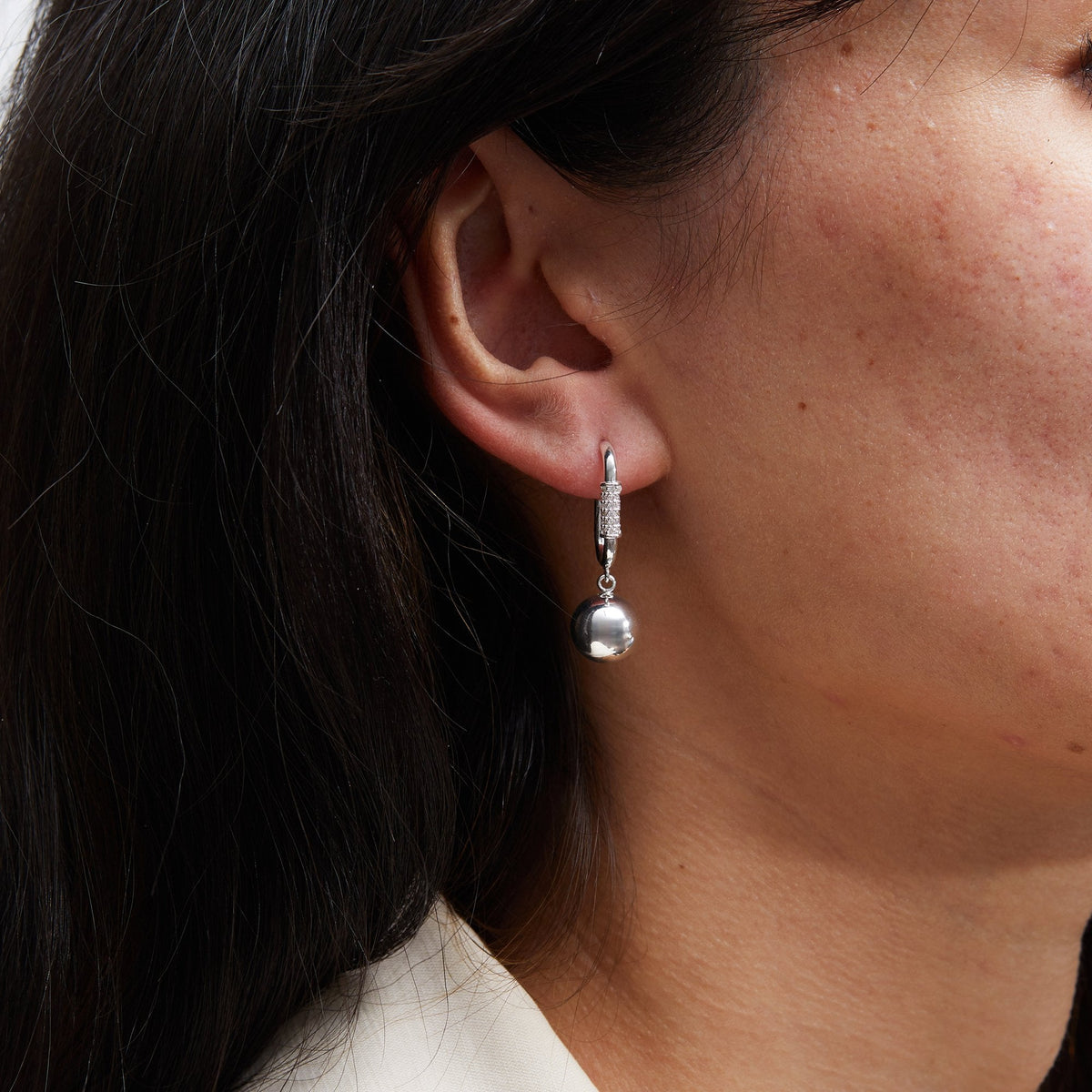 Jon Richard Silver Plated Polished Ball Earrings