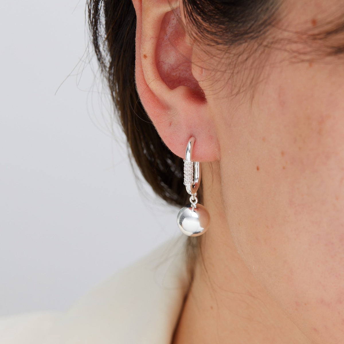 Jon Richard Silver Plated Polished Ball Earrings