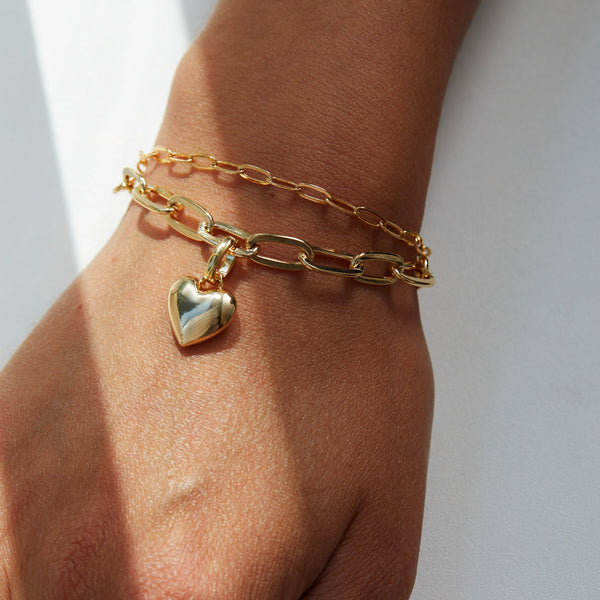 Jon Richard Gold Plated Polished Heart Bracelet