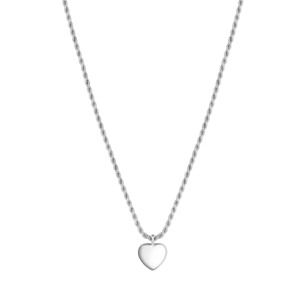 Simply Silver Sterling Silver 925 Polished Heart Necklace