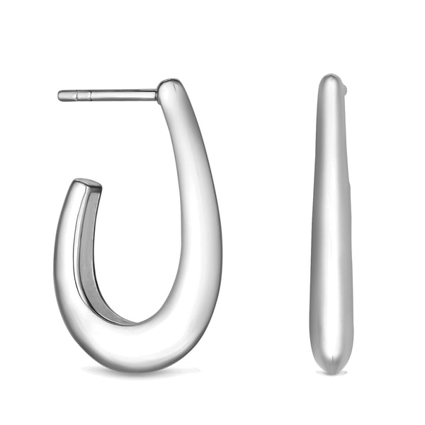 Simply Silver Sterling Silver 925 Polished Silver Hoop Earrings