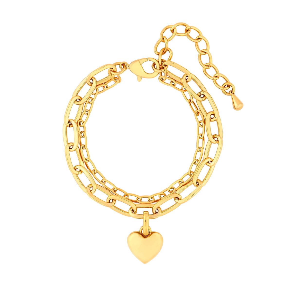 Jon Richard Gold Plated Polished Heart Bracelet