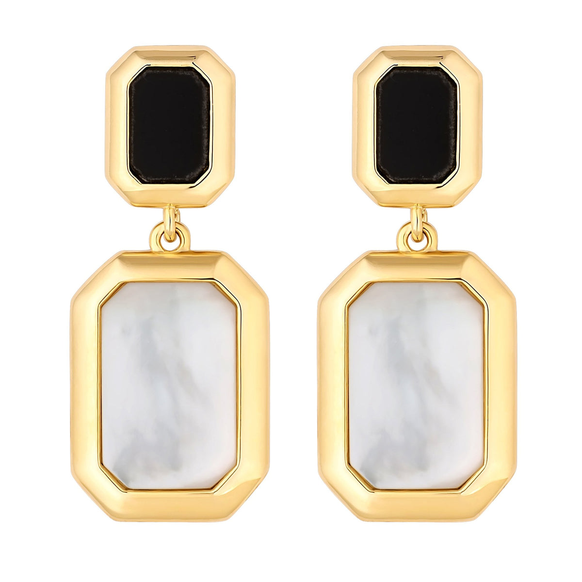 Jon Richard Gold Plated Monochrome Drop Earrings