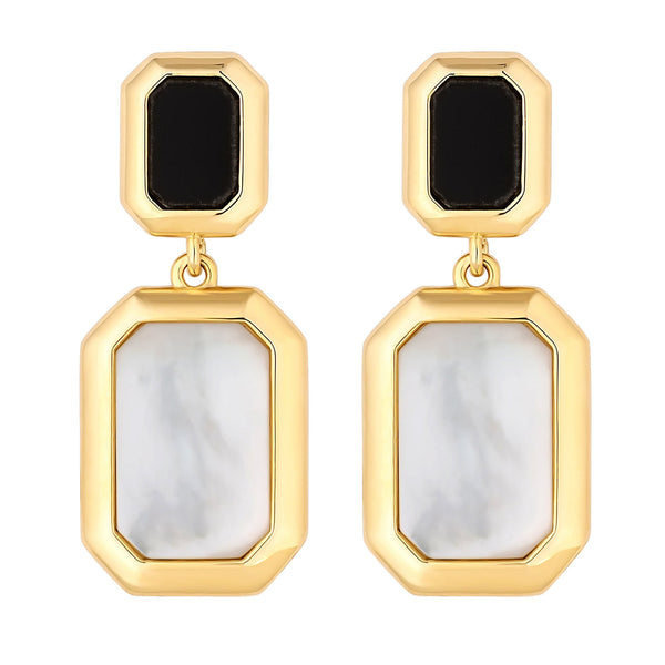 Jon Richard Gold Plated Monochrome Drop Earrings
