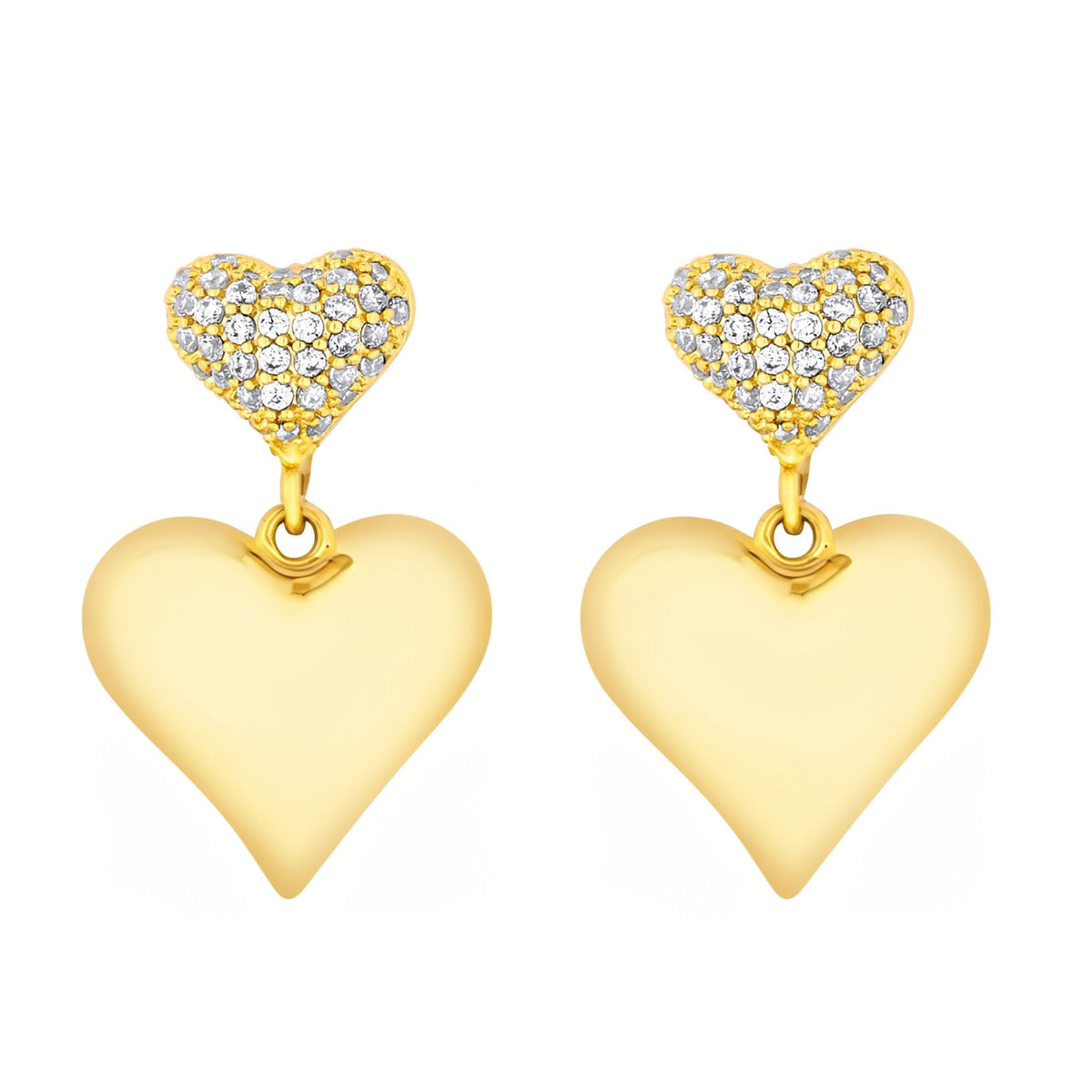 Jon Richard Gold Plated Cubic Zirconia Heart Earrings