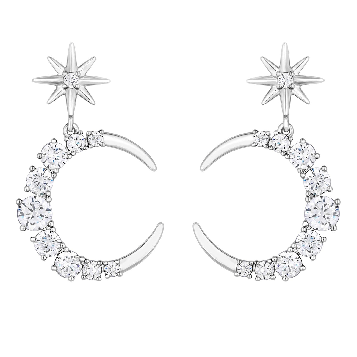 Jon Richard Rhodium Plated Cubic Zirconia Celestial Earrings
