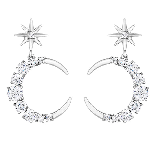 Jon Richard Rhodium Plated Cubic Zirconia Celestial Earrings
