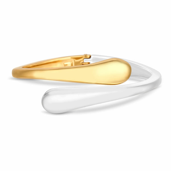 Jon Richard Recycled Two Tone Plated Polished Bangle Bracelet