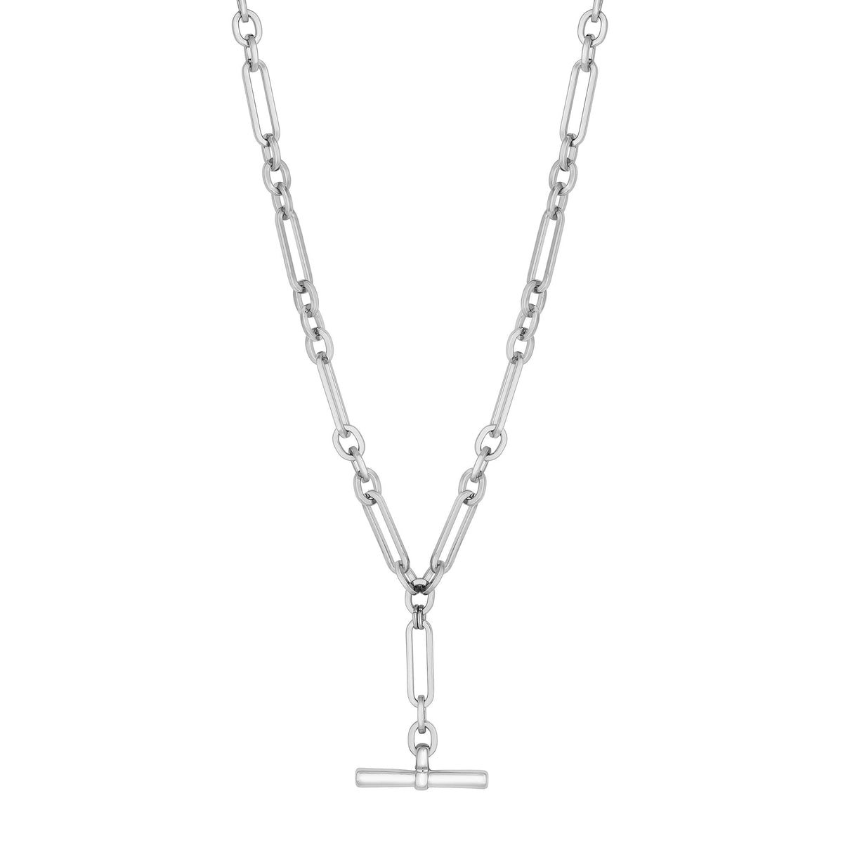Jon Richard Silver Plated Polished T Bar Necklace