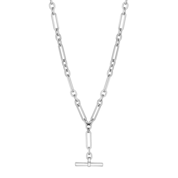 Jon Richard Silver Plated Polished T Bar Necklace