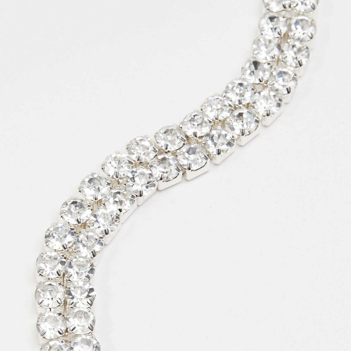 Mood Silver Crystal Diamante Pearl Charm Choker Necklace