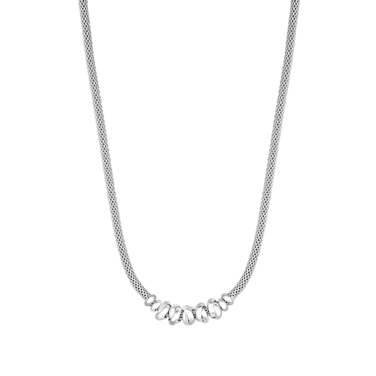 Simply Silver Recycled Sterling Silver 925 Love Knot Mesh Necklace
