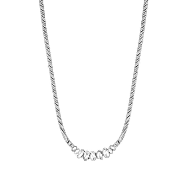 Simply Silver Recycled Sterling Silver 925 Love Knot Mesh Necklace