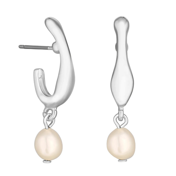 Jon Richard Silver Plated Freshwater Pearl Drop Earrings