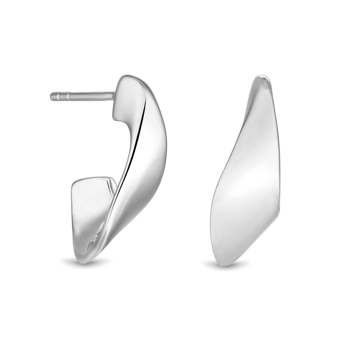 Simply Silver Recycled Sterling Silver 925 Clean Polished Twist Hoop Earrings