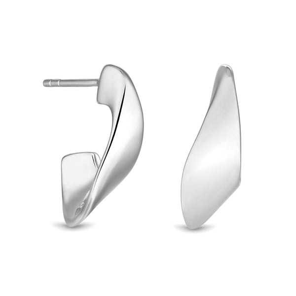 Simply Silver Recycled Sterling Silver 925 Clean Polished Twist Hoop Earrings