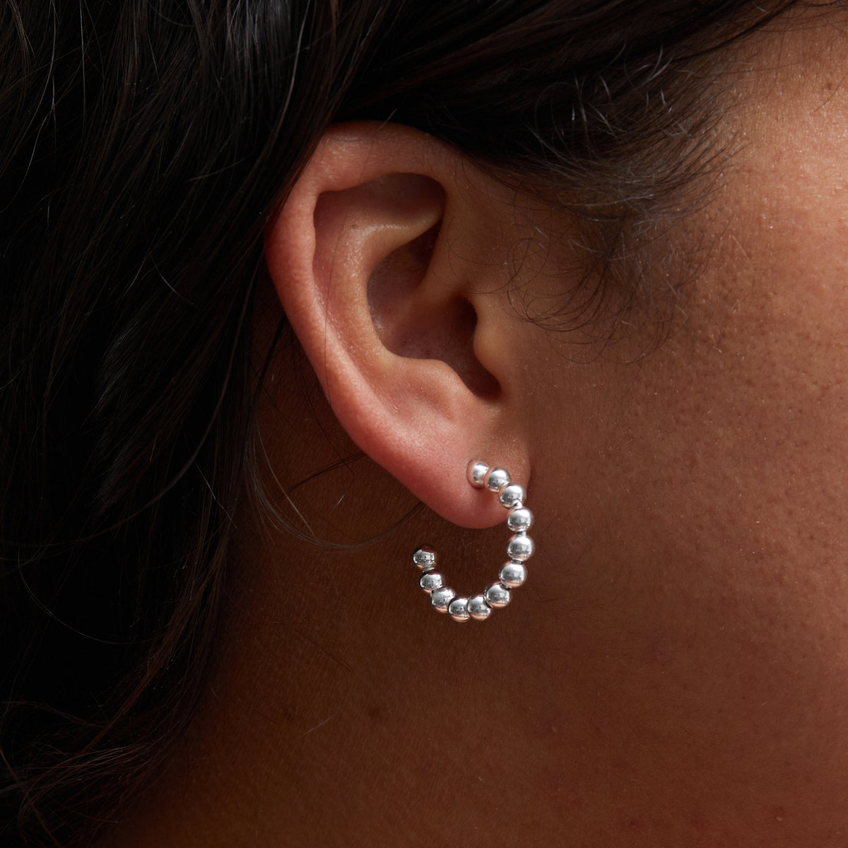 Simply Silver Recycled Sterling Silver 925 Polished Orb Hoop Earrings