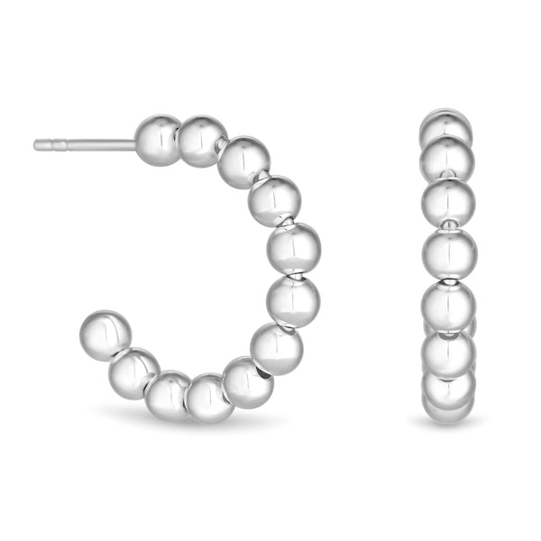 Simply Silver Recycled Sterling Silver 925 Polished Orb Hoop Earrings