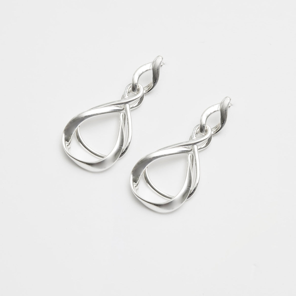 Simply Silver Recycled Sterling Silver 925 Infinity Earrings