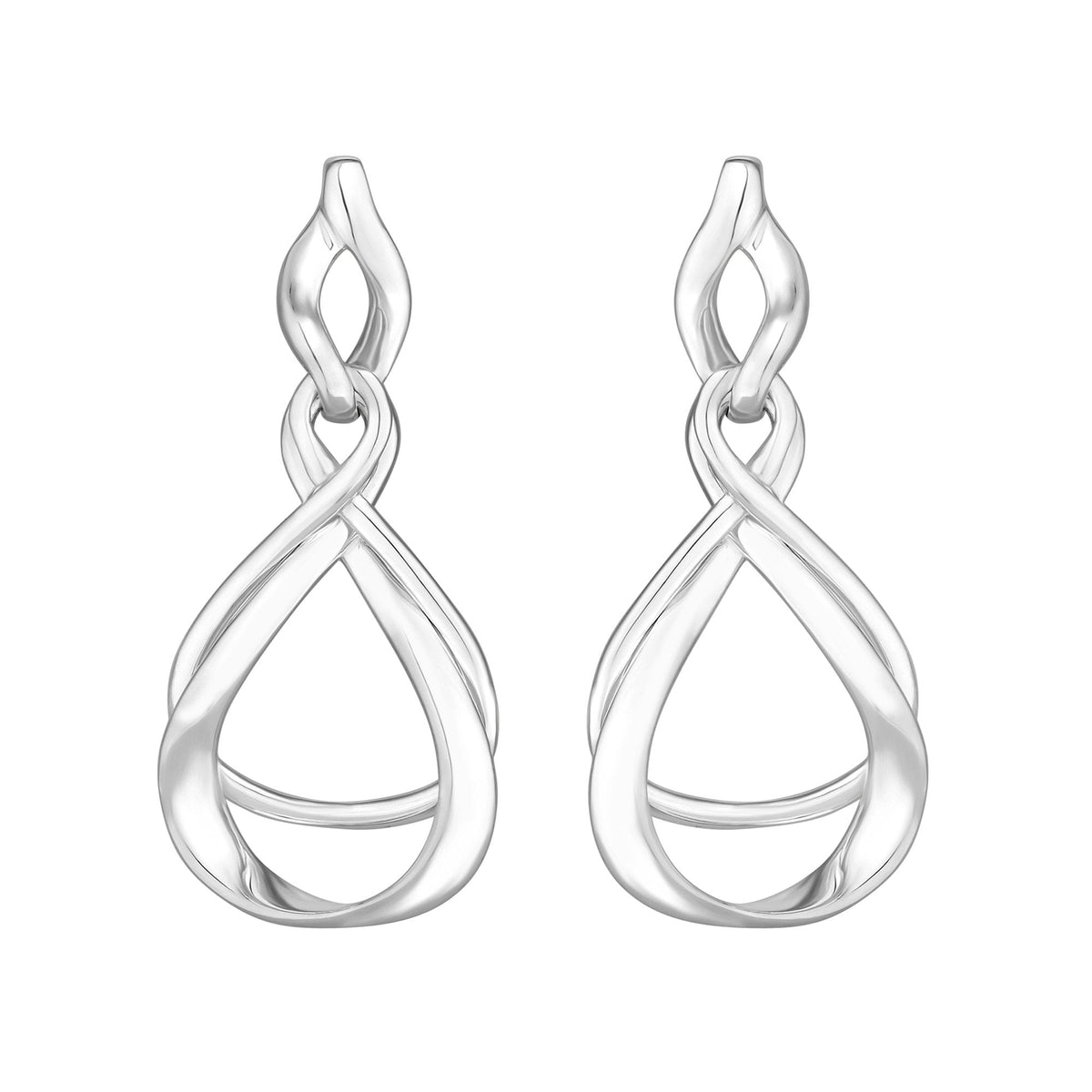 Simply Silver Recycled Sterling Silver 925 Infinity Earrings