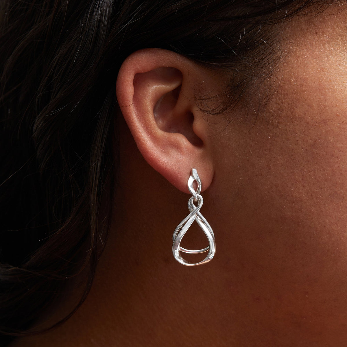 Simply Silver Recycled Sterling Silver 925 Infinity Earrings