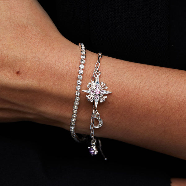 Lipsy Silver Pastel Celestial 2 Pack Bracelets - Gift Boxed