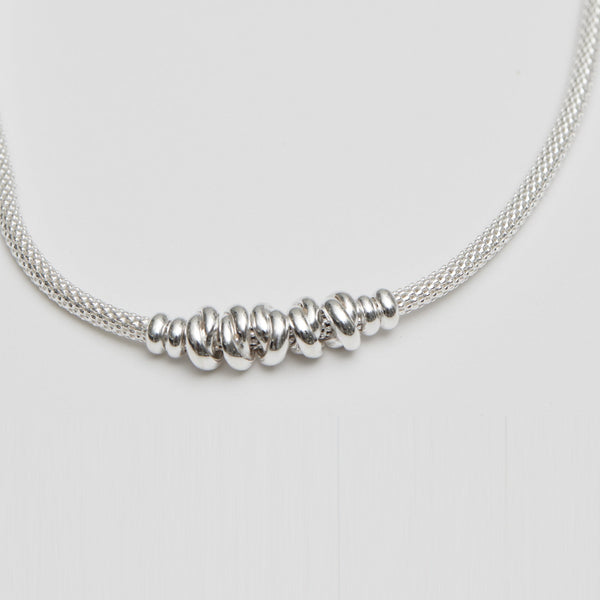 Simply Silver Recycled Sterling Silver 925 Love Knot Mesh Necklace