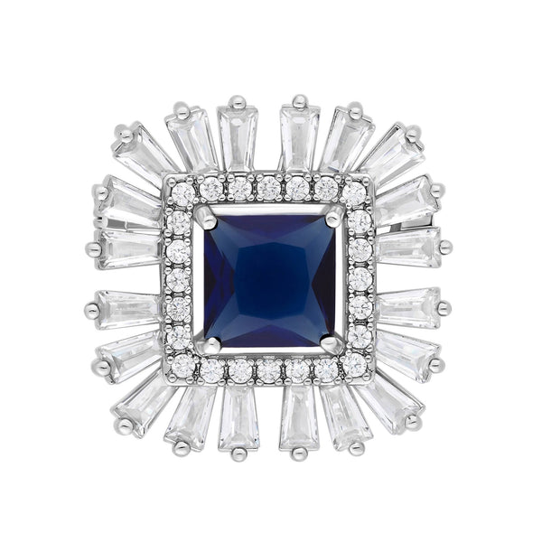 Jon Richard Rhodium Plated Cubic Zirconia Montana Brooch - Gift Boxed