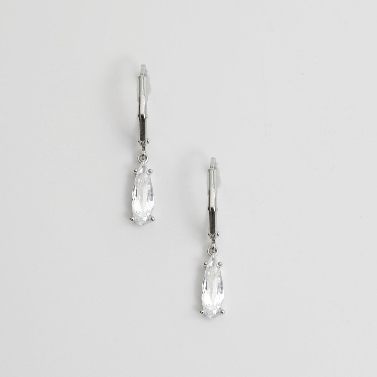 Jon Richard Rhodium Plated Cubic Zirconia Teardrop Earrings