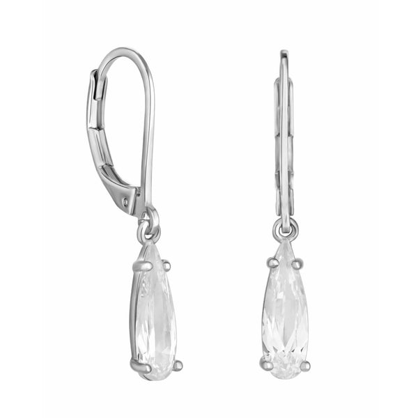 Jon Richard Rhodium Plated Cubic Zirconia Teardrop Earrings