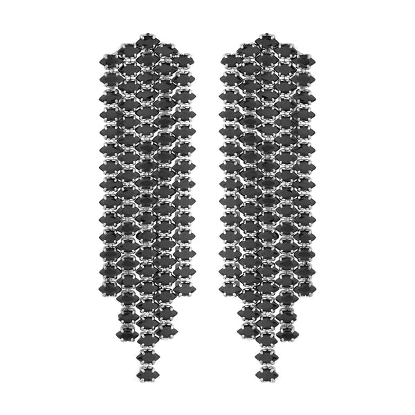 Jon Richard Rhodium Plated Cubic Zirconia Jet Chandelier Earrings