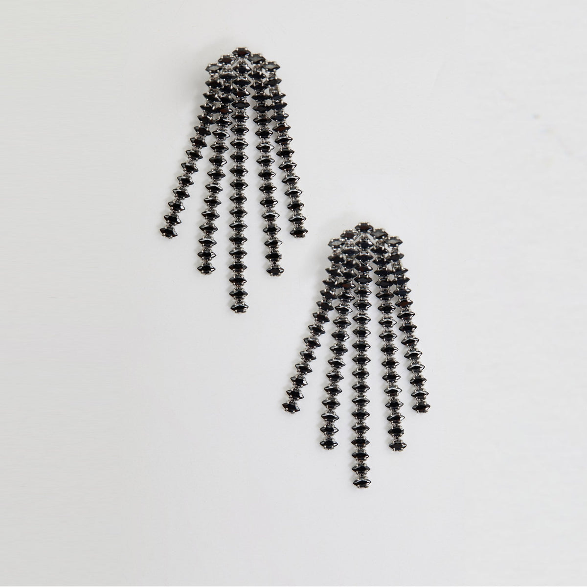 Jon Richard Rhodium Plated Cubic Zirconia Jet Chandelier Earrings