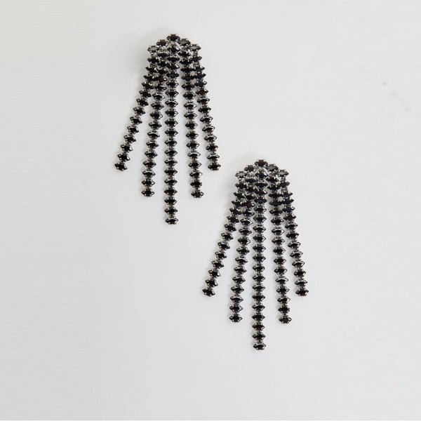 Jon Richard Rhodium Plated Cubic Zirconia Jet Chandelier Earrings