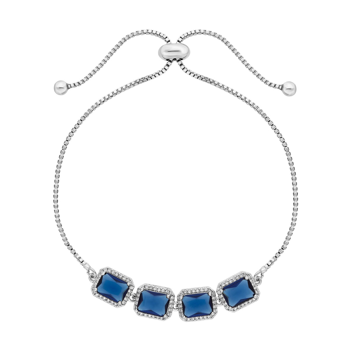 Jon Richard Rhodium Plated Montana Blue Toggle Bracelet
