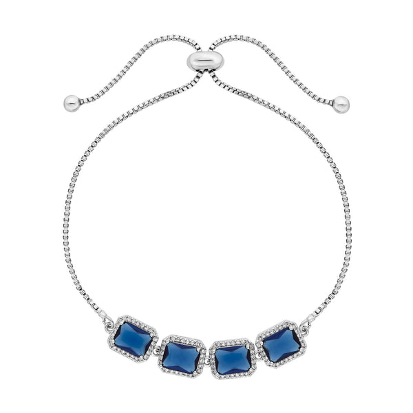 Jon Richard Rhodium Plated Montana Blue Toggle Bracelet