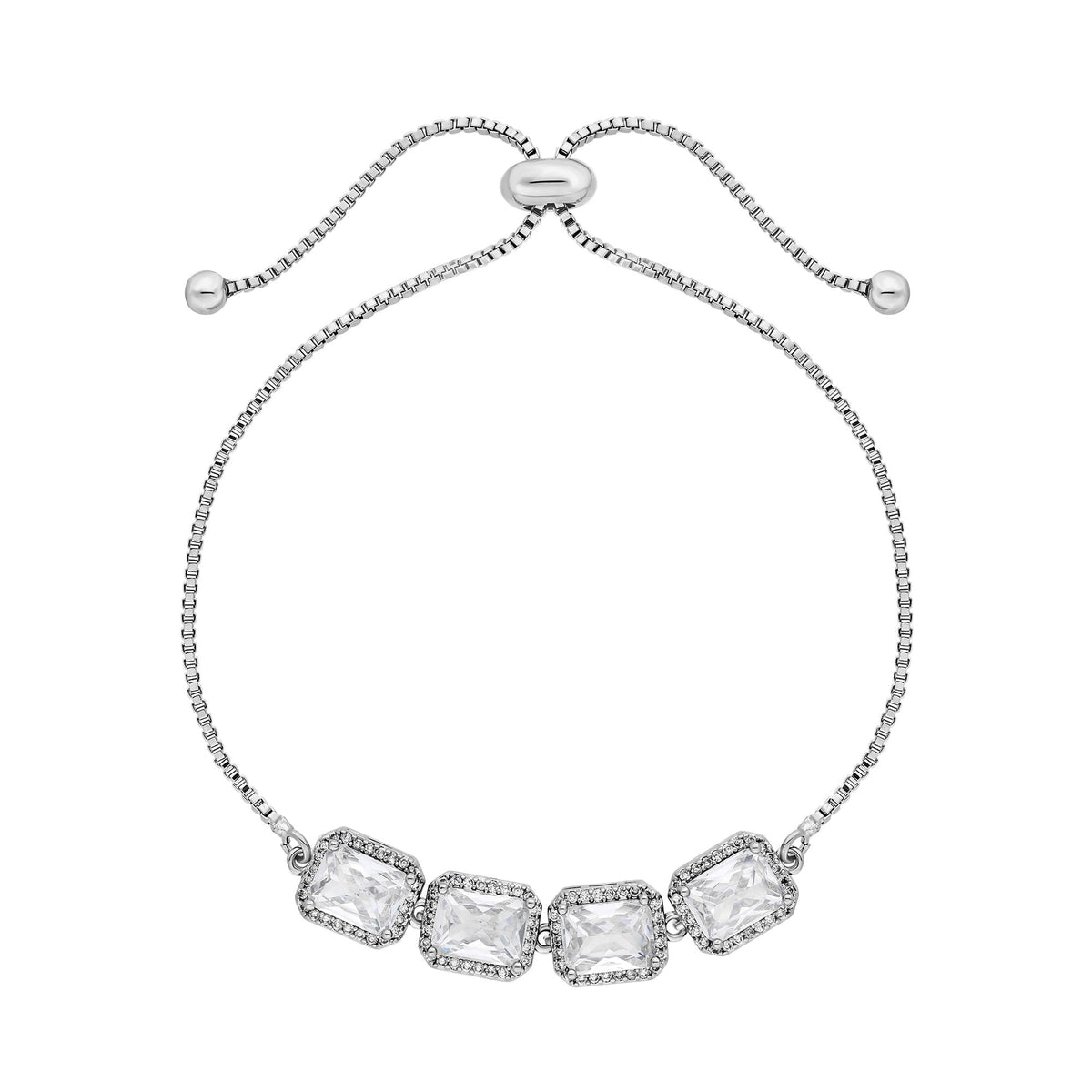 Jon Richard Silver Plated Crystal Toggle Bracelet