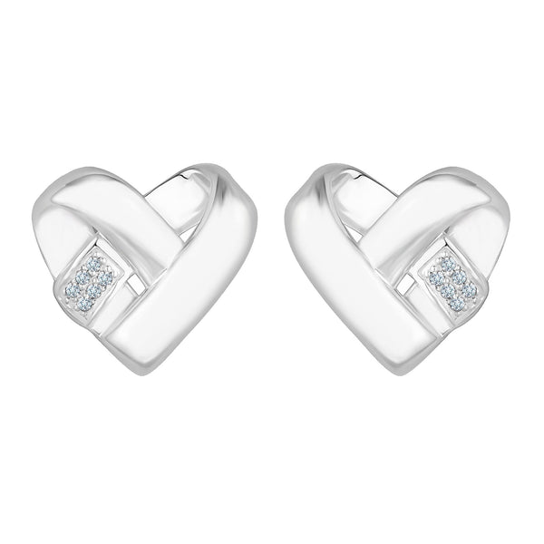 Simply Silver Recycled Sterling Silver 925 Knotted Heart Earrings