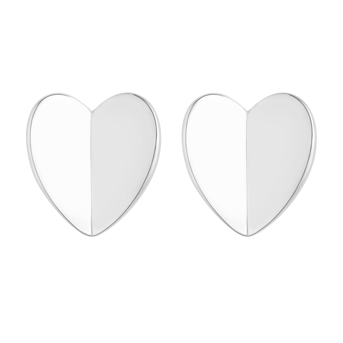Simply Silver Recycled Sterling Silver 925 Heart Stud Earrings