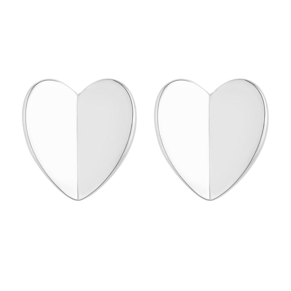 Simply Silver Recycled Sterling Silver 925 Heart Stud Earrings