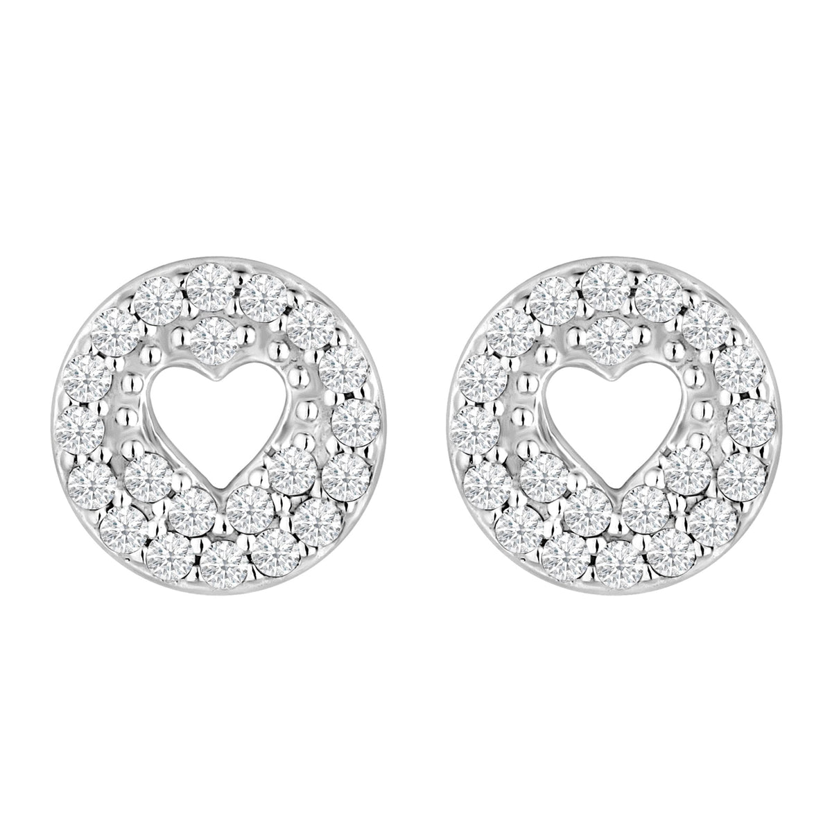 Simply Silver Sterling Silver 925 Cut Out Heart Stud Earrings