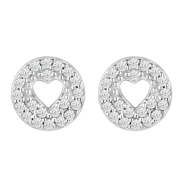 Simply Silver Sterling Silver 925 Cut Out Heart Stud Earrings
