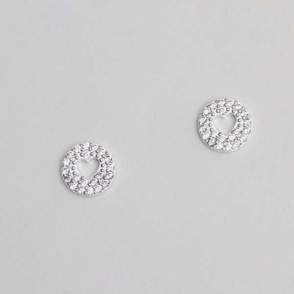 Simply Silver Sterling Silver 925 Cut Out Heart Stud Earrings